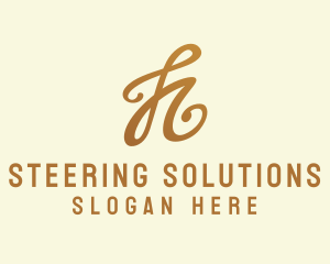 Elegant Bronze Letter H logo design