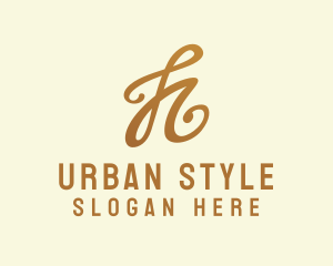 Elegant Bronze Letter H logo design