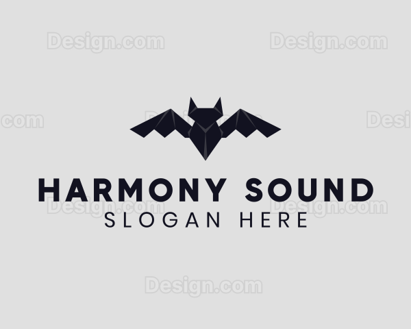 Bat Animal Origami Logo