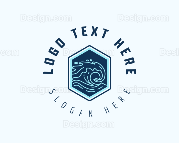 Ocean Tsunami Wave Logo