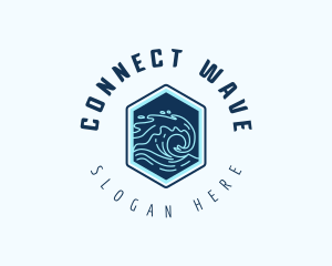 Ocean Tsunami Wave logo design