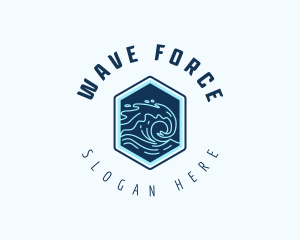 Ocean Tsunami Wave logo design