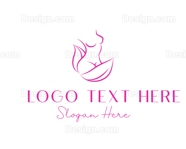 Woman Body Leaves Logo