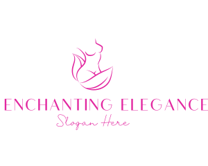 Woman Body Leaves logo design