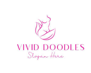 Woman Body Leaves logo design