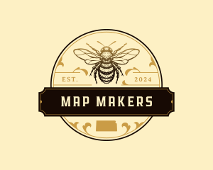 Honeybee Apiary Kansas logo design