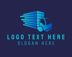 Blue Logistics Truck Logo