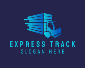 Blue Logistics Truck logo design