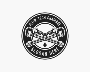 Wrench Drainage Plumbing logo design