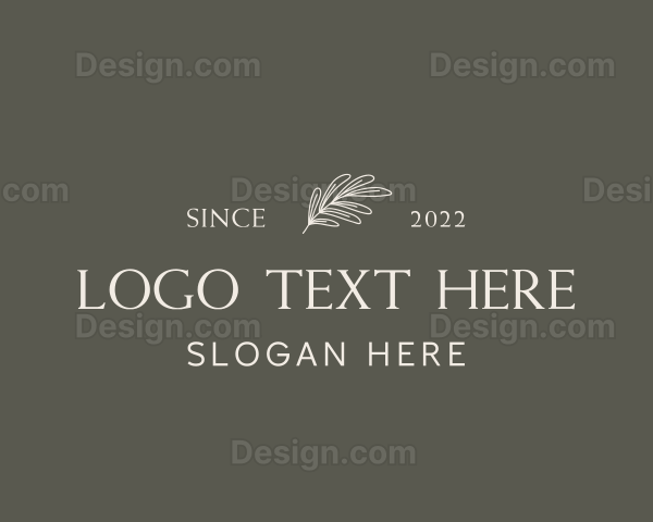 Organic Leaf Wordmark Logo