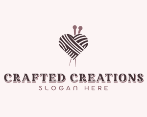 Heart Knitting Yarn logo design