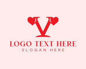 Valentine Heart Letter V logo