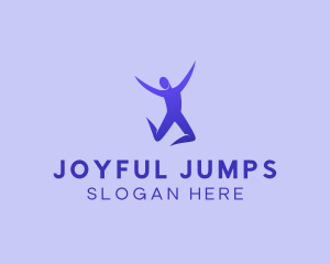 Jumping Person Exercise logo design