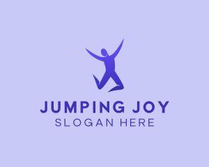 Jumping Person Exercise logo design