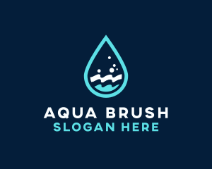 Aqua Wave Droplet logo design