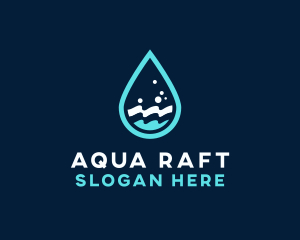 Aqua Wave Droplet logo design