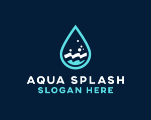 Aqua Wave Droplet logo design