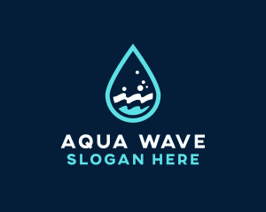 Aqua Wave Droplet logo