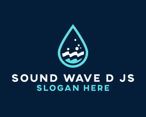 Aqua Wave Droplet logo design