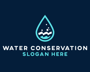Aqua Wave Droplet logo