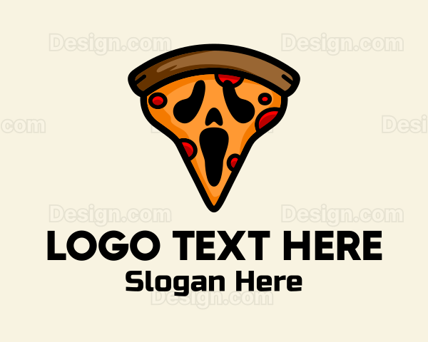 Spooky Pizza Ghost Logo