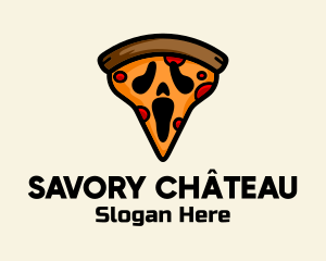 Spooky Pizza Ghost logo design