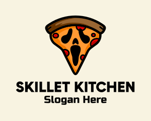 Spooky Pizza Ghost logo design