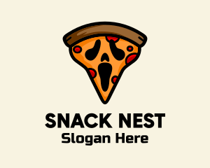 Spooky Pizza Ghost logo design