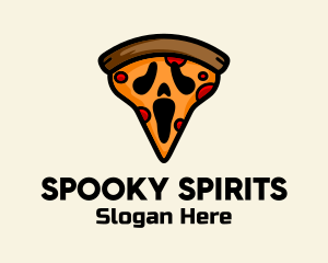 Spooky Pizza Ghost logo design