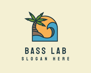 Tropical Beach Island logo design