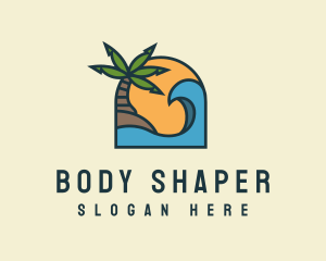 Tropical Beach Island logo design