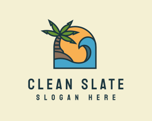 Tropical Beach Island logo design