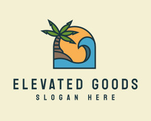 Tropical Beach Island logo design