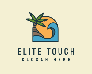 Tropical Beach Island logo design