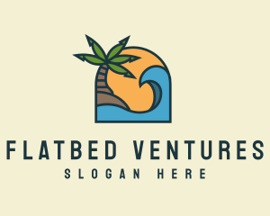 Tropical Beach Island logo design