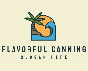 Tropical Beach Island logo design