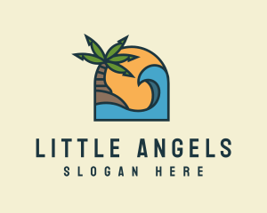 Tropical Beach Island logo design