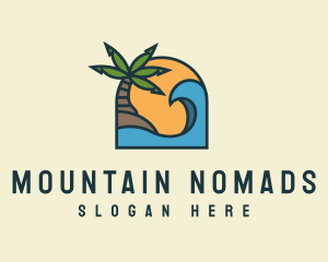 Tropical Beach Island logo design