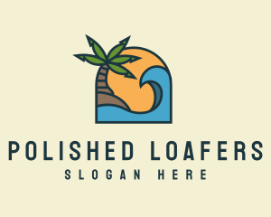 Tropical Beach Island logo design