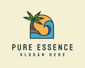 Tropical Beach Island logo design