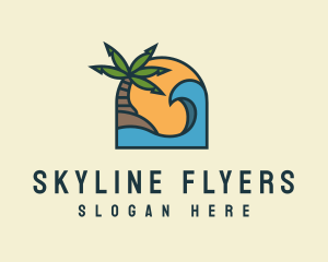 Tropical Beach Island logo design