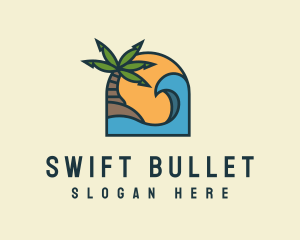 Tropical Beach Island logo design