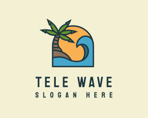 Tropical Beach Island logo design