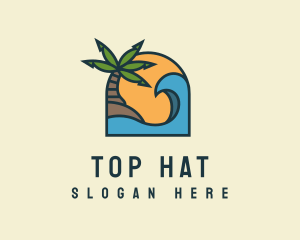 Tropical Beach Island logo design