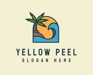 Tropical Beach Island logo design