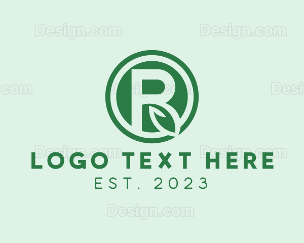 Organic Leaf Letter R Logo