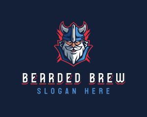 Viking Beard Warrior logo design