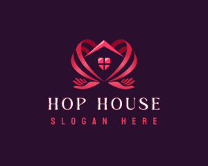 Heart House Hand logo design