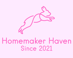 Pink Bunny Rabbit logo design