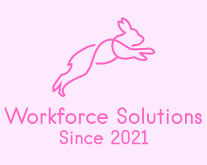 Pink Bunny Rabbit logo design